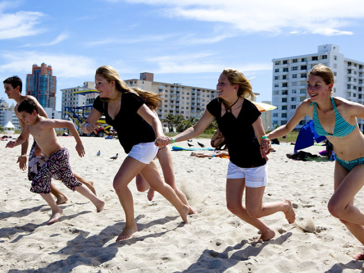 Студенты LAL Fort Lauderdale на пляже
