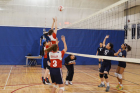 Студенты Bond Academy играют в волейбол