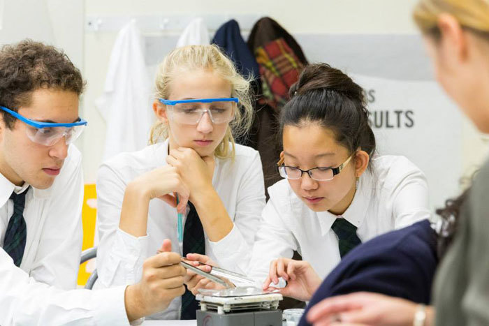 Студенты Mentor College на уроке химии