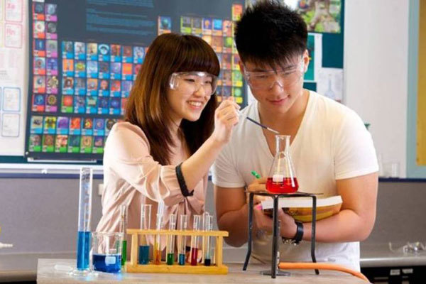 Студенты Academic Colleges Group на занятиях по химии