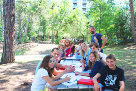 На занятиях