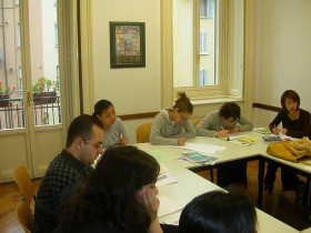 На занятиях